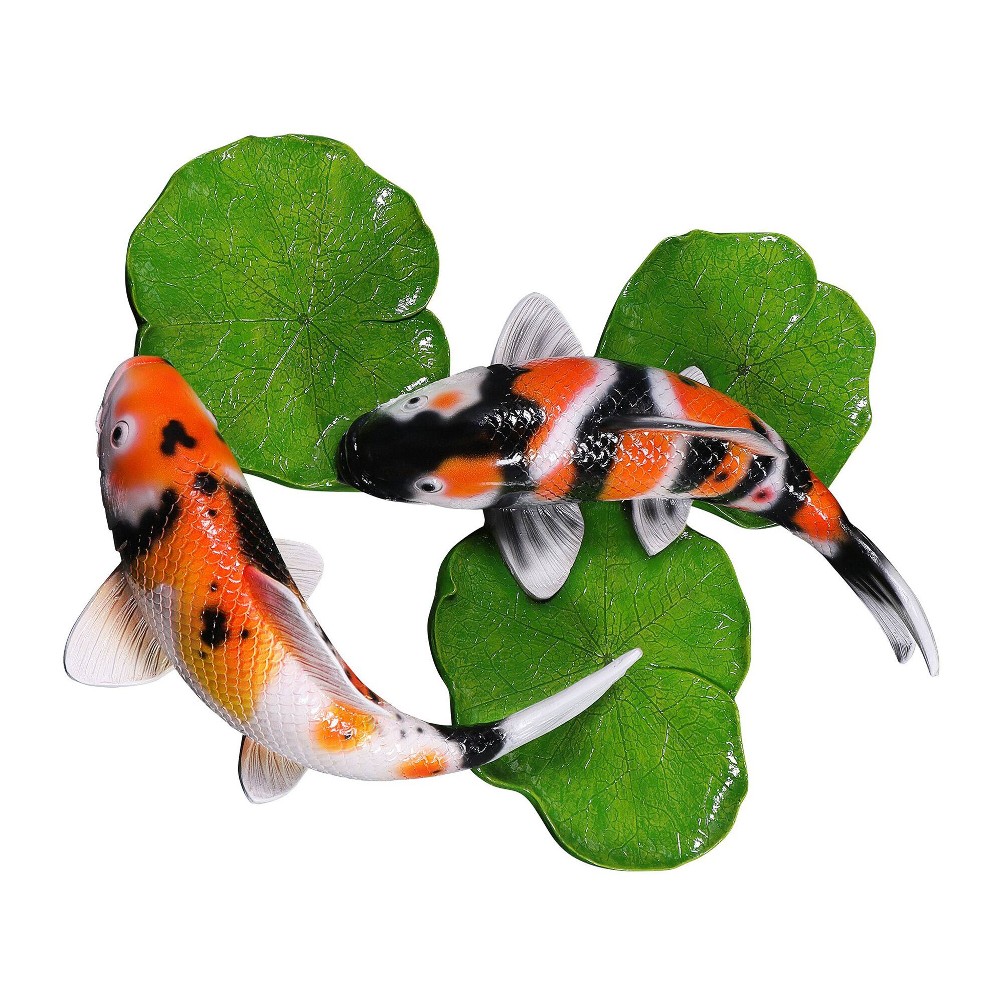 Design Toscano Yin Yang Perfect Balance Asian Koi Fishes Wall Sculpture